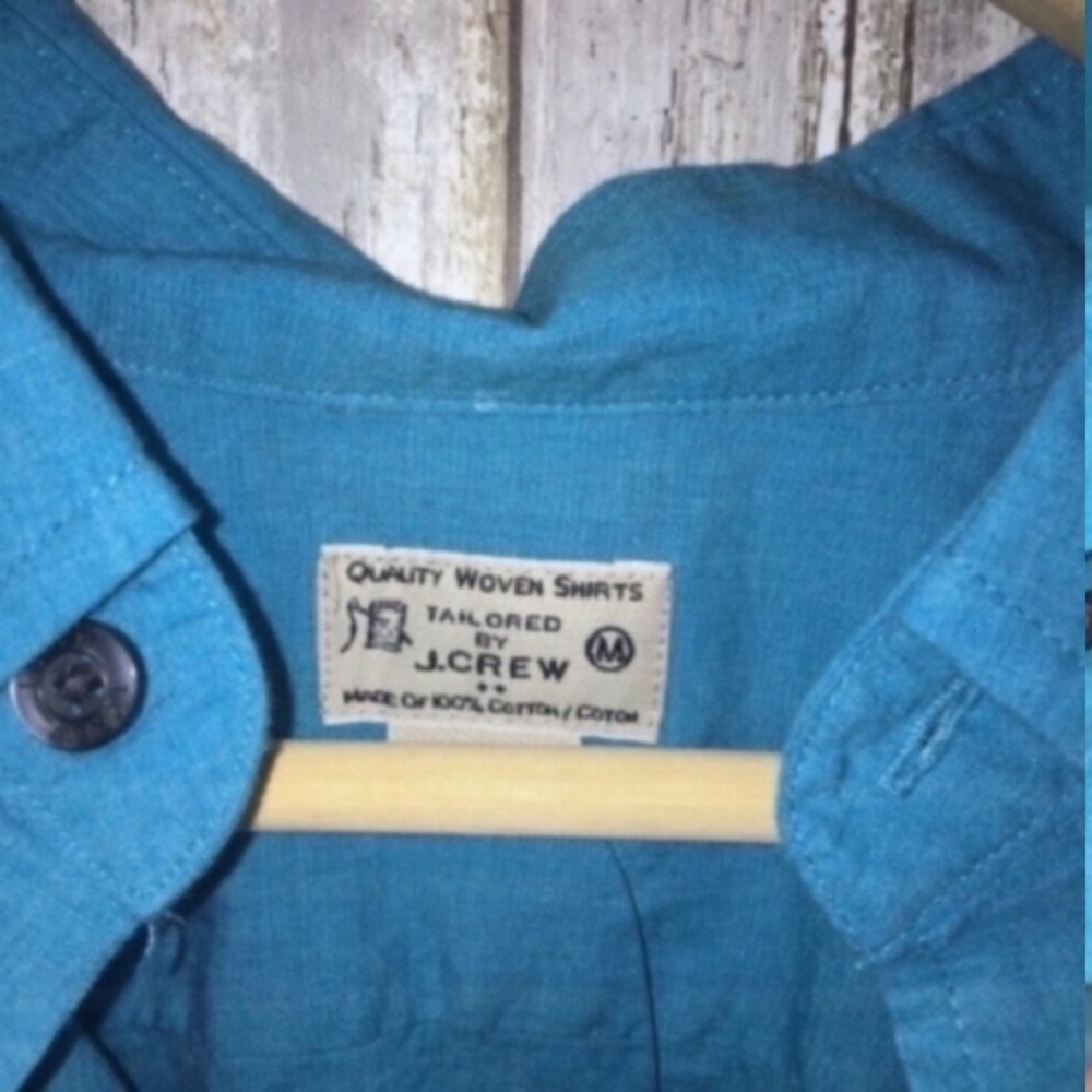 NWT J. Crew Blue Tailored Button Down Blouse - Picture 2 of 5
